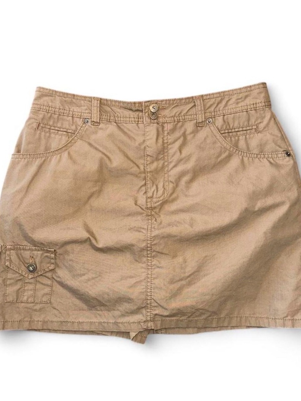 Women's Tan Cargo Skort Shorts Gloria Vanderbilt Size 10 Brown